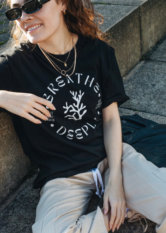 Black - Unisex Breathe Deeply T-shirt